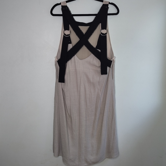 Chic Beige Dress with Black Strap details on back - Picture 1 of 13
